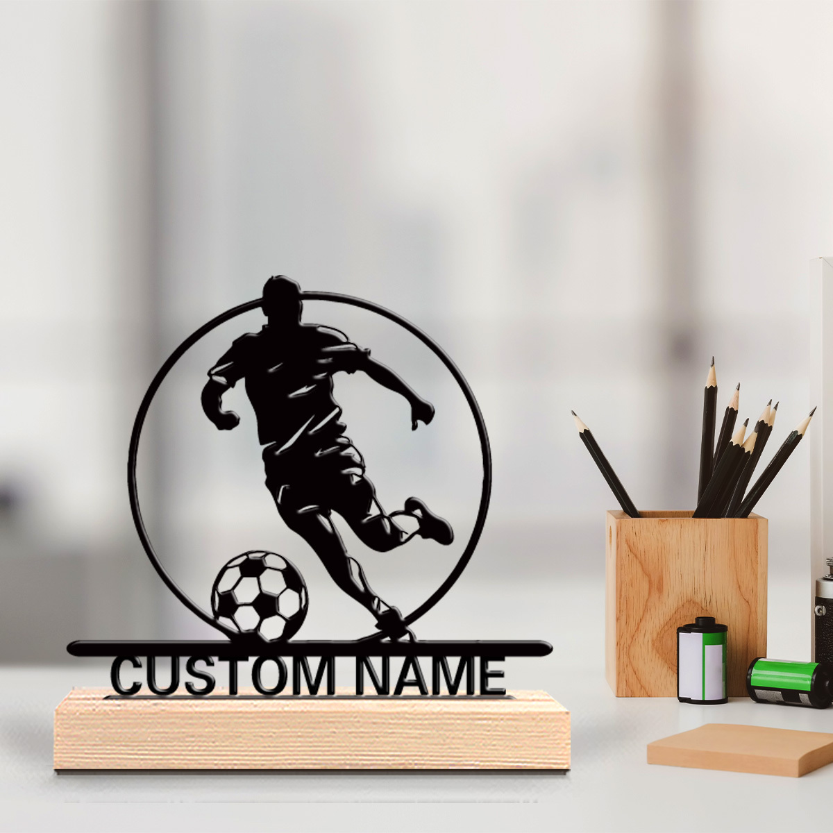 Outdoor Furniture Wood - Estatua Metálica Personalizada de Jugador de