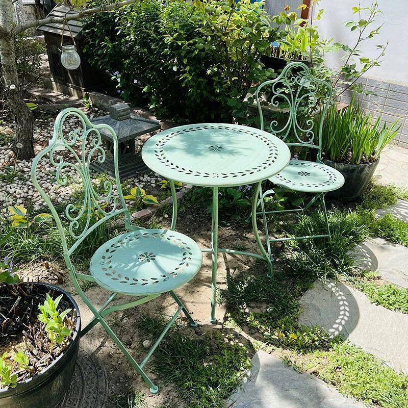Outdoor Furniture Metal Chairs - Mesa y Sillas de Hierro Estilo