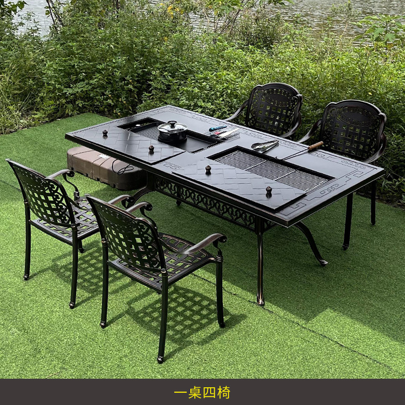 Outdoor Furniture Wood - Conjunto de Muebles de Hierro Forjado