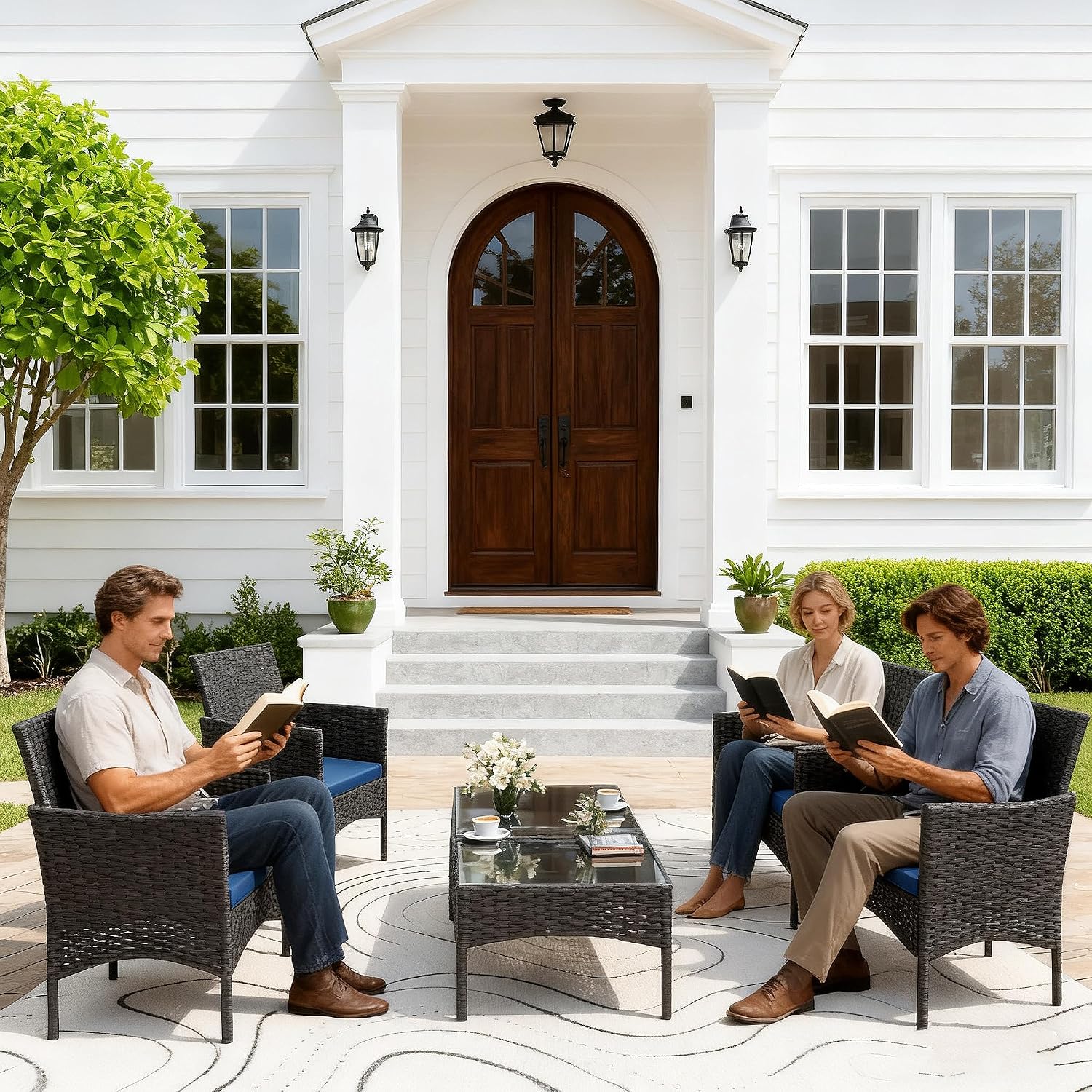 Juego de Muebles de Patio de 8 - Outdoor Furniture Metal Chairs reseña y precio