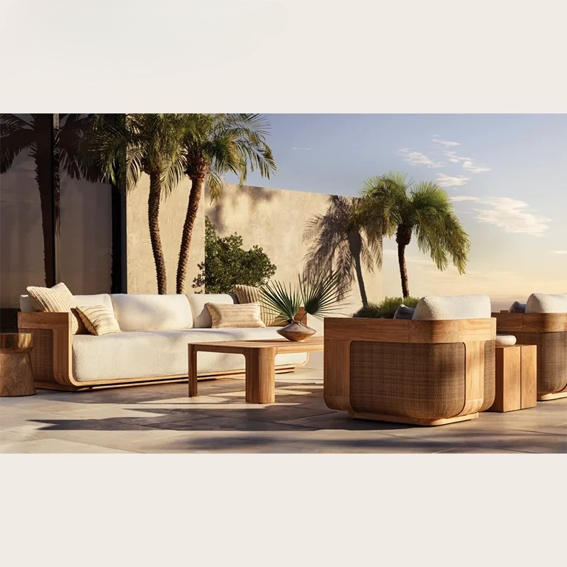 Conjunto de sofás de teca para - Outdoor Furniture Luxury reseña y precio