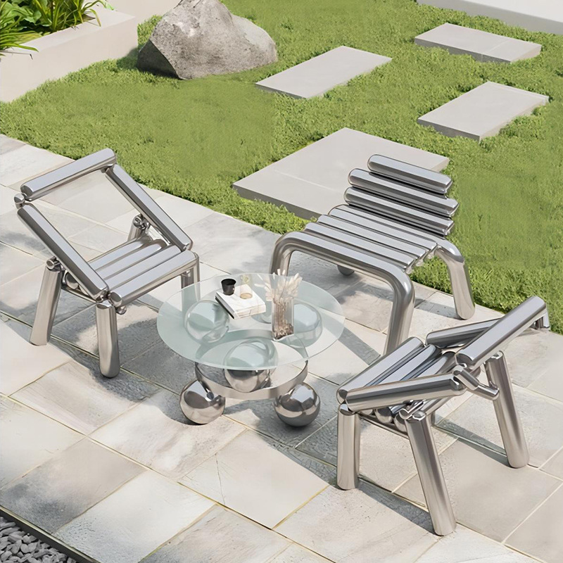 Silla de acero inoxidable, tab - Outdoor Furniture Metal Chairs reseña y precio