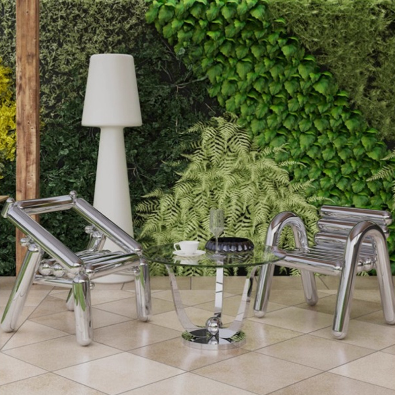 Silla de acero inoxidable, tab - Outdoor Furniture Metal Chairs reseña y precio
