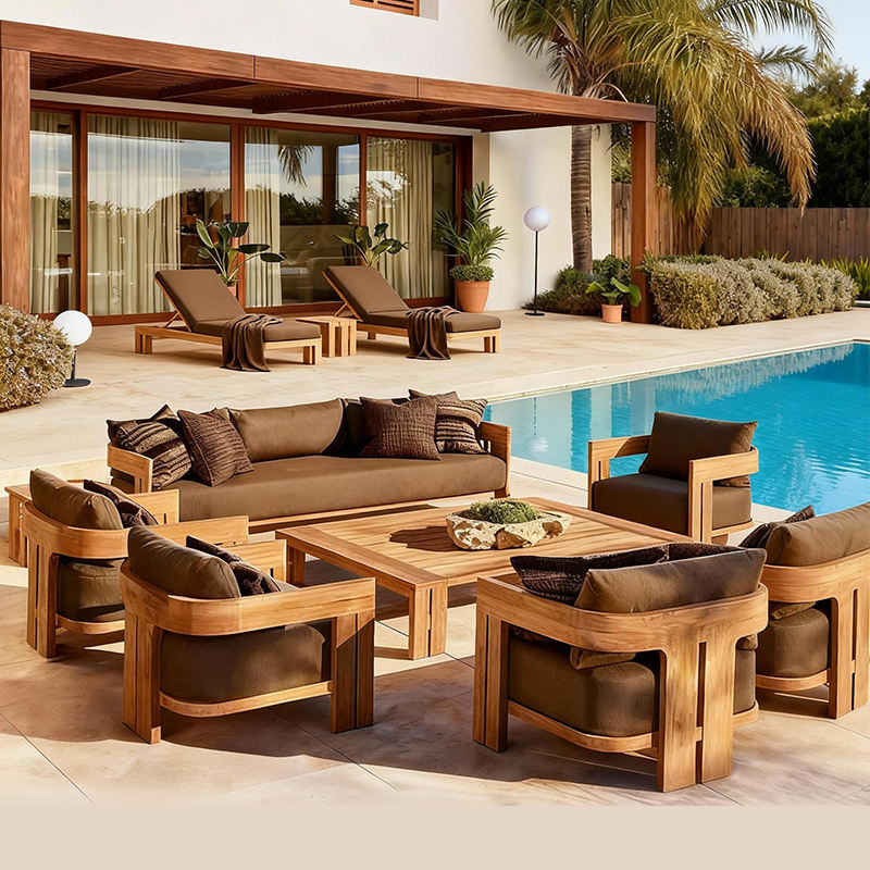 Conjunto de Sofás de Teca para - Outdoor Furniture Metal Chairs reseña y precio
