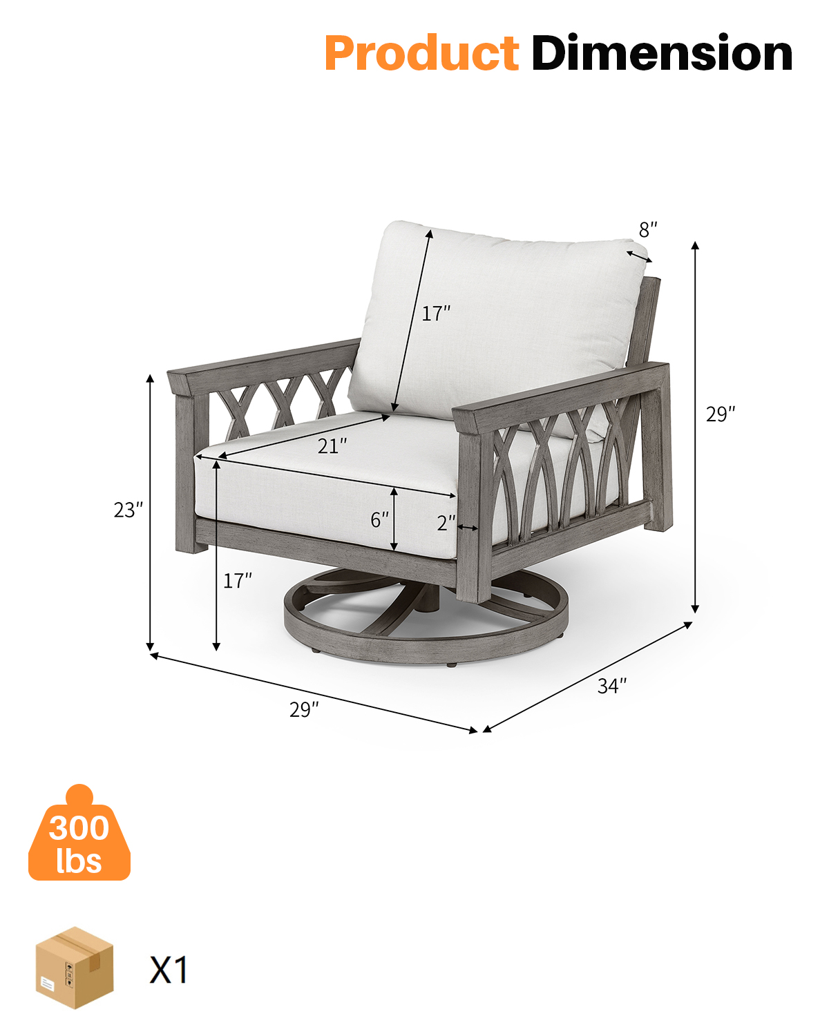 Sillón giratorio de aluminio S - Outdoor Furniture Metal Chairs reseña y precio