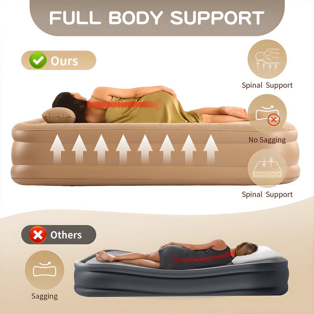 Colchón de aire Queen con bomb - Outdoor Furniture Luxury reseña y precio