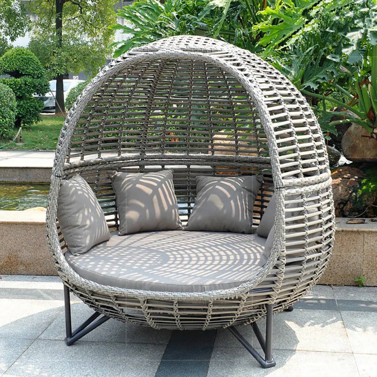 Tumbona nórdica para patio, so - Outdoor Daybed Furniture reseña y precio