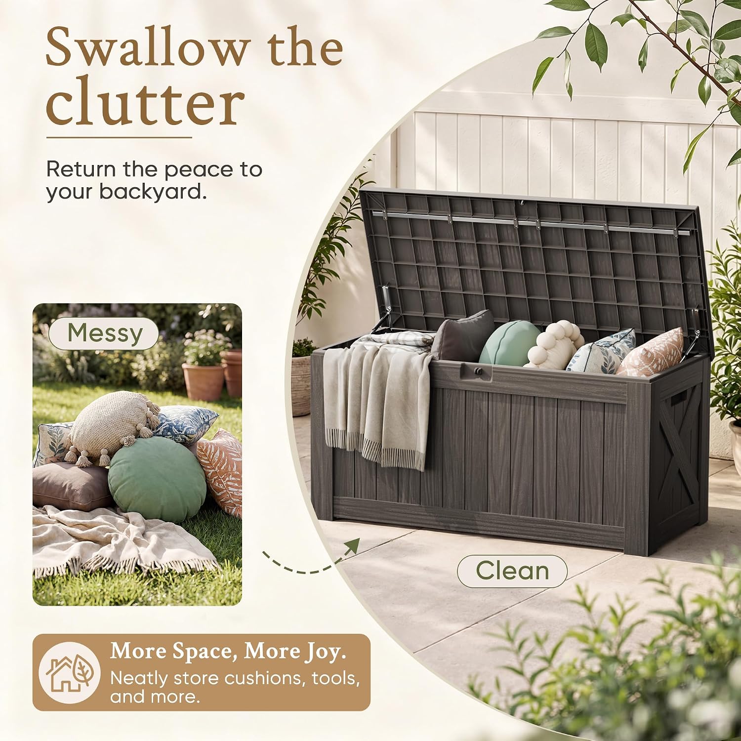 Caja de almacenamiento grande  - Outdoor Furniture Wood reseña y precio