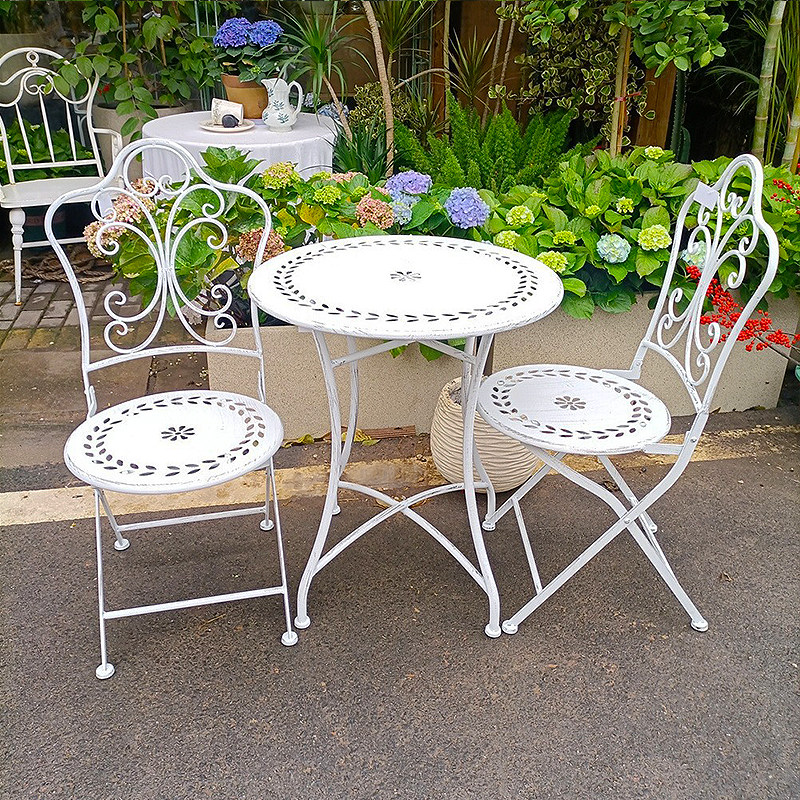 Mesa y Sillas de Hierro Estilo - Outdoor Furniture Metal Chairs reseña y precio