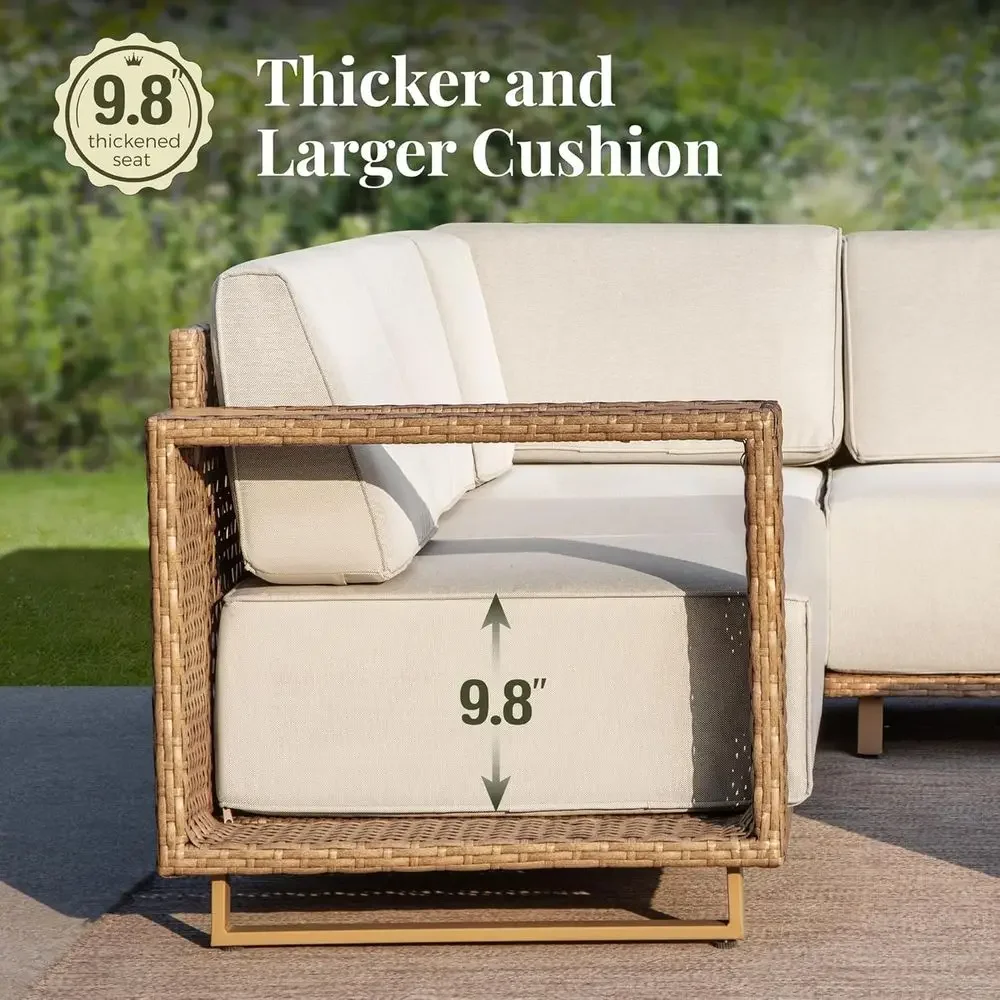 Juego de sofás de mimbre para  - Outdoor Furniture Luxury reseña y precio