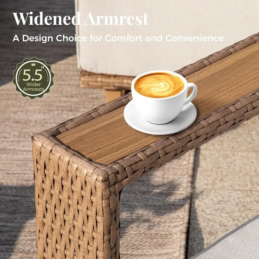 Juego de sofás de mimbre para  - Outdoor Furniture Luxury reseña y precio