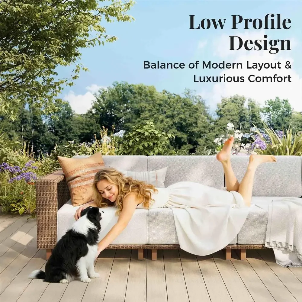 Juego de sofás de mimbre para  - Outdoor Furniture Luxury reseña y precio
