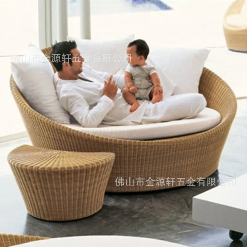 Cama Redonda de Ratán para Ext - Outdoor Daybed Furniture reseña y precio